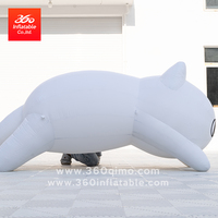 Mascotte gonflable géante de chat blanc personnalisée pour Noël, personnage gonflable pour événements, logo/taille personnalisés, conception 3D gratuite