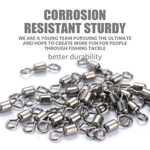 लुसाज़र 50 पीसी 200 पीसी बैरल मछली पकड़ने के लिए मजबूत रोलिंग स्विवेल कनेक्टर मछली पकड़ने के उपकरण ठोस छल्ले मछली पकड़ने के गियर - Product Image 3