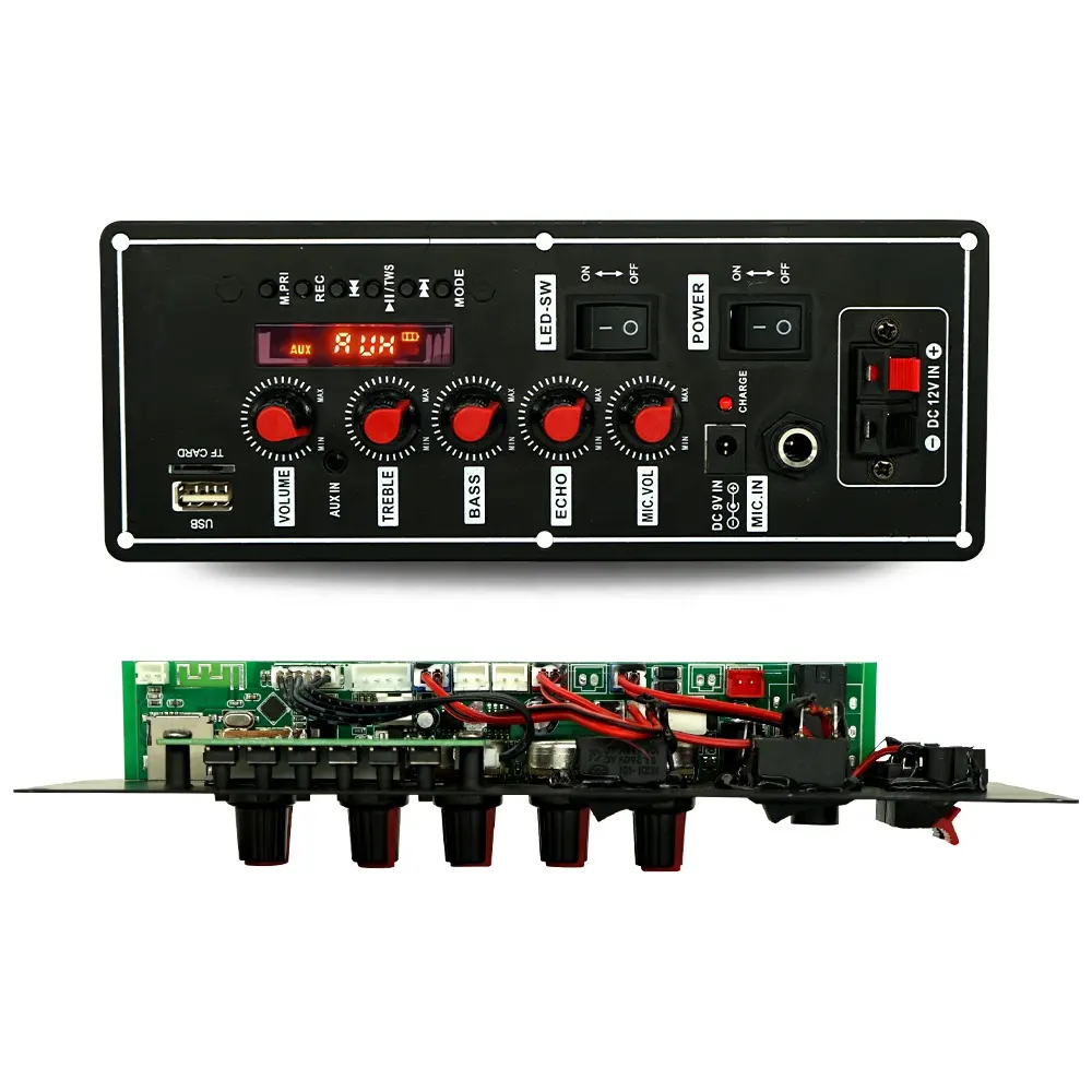 Trolley Sound Speaker Power Amplifier MP3 Bluetooth Module MP3 Player Bluetooth Wireless Microphone Board Battery 7.4V 2x10W