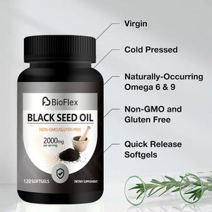 Kangmao Cápsula de Gel Suave de Aceite de Semilla Negra sin OGM <span class=keywords><strong>y</strong></span> sin Gluten, Cápsulas de Gel Suave de Aceite de Semilla de <span class=keywords><strong>Comino</strong></span> Negro con Omega 6 <span class=keywords><strong>y</strong></span> 9 - Product Image 6