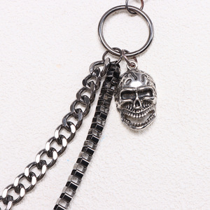 Double Layer Metal Waist <b>Chain</b> Skull Design Zinc Alloy Hip Hop Street Style Fashion Pants <b>Chain</b> For Men Daily Wear - Product Image 4