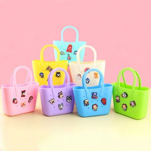 Custom Logo Diy Hole Design Silicone Coin <b>Purse</b> <b>Cute</b> Kids Handheld Square Bag - Product Image 1
