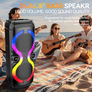 SING-E zqs8230w đôi 8 "Đảng màu xanh răng loa mic điều khiển từ xa FM USB/tf-lý tưởng cho khiêu vũ hiệu suất & sự kiện - Product Image 6