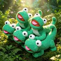 Peluche de gecko verte mignonne, douce et moelleuse, avec de grands yeux, jouet en peluche de reptile de dessin animé pour enfants, cadeau d'anniversaire, décoration de la maison