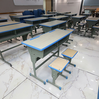 Chaise de bureau double moderne en bois pour salles de classe (primaire, collège, lycée, université) – Vente en gros directe fabricant