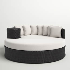 आउटडोर सूर्य लाउगर रतन विचर के साथ डेबेड डेबेड के साथ दिन बिस्तर पोलसाइड - Product Image 5