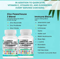 Capsules de quercétine noires de soutien d'immunité d'Ausreson OEM/ODM avec ZinC vitamine C D sureau tout en un