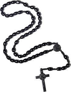 Vendita calda all'ingrosso di <span class=keywords><strong>rosari</strong></span> cattolici Vintage personalizzati realizzati <span class=keywords><strong>a</strong></span> <span class=keywords><strong>mano</strong></span> in tessuto religioso ornamento di preghiera naturale in legno perlina croce Unisex - Product Image 2