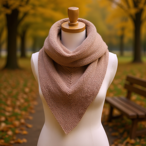 Foulard triangolare 60x135 cm stampato geometrico in maglia, accessorio per donna per l'uso quotidiano - Product Image 3