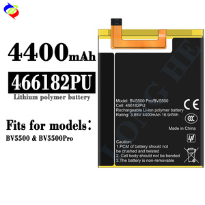 Batterie de téléphone portable 4400mAh 466182PU 100% zéro cycle de décharge pour <span class=keywords><strong>Blackview</strong></span> <span class=keywords><strong>BV5500</strong></span> BV5500Pro - Product Image 2