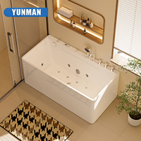 Bañera de Hidromasaje Acrílica Portátil Moderna YUNMAN, con 14 Jets, Certificación CE, para Uso en Hoteles y Villas, Incluye Grifo