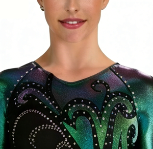 Combinaison de <span class=keywords><strong>gymnastique</strong></span> artistique à prix de gros, dos nu, manches longues, coupe ajustée, pour la danse, la performance et l'entraînement - Product Image 5