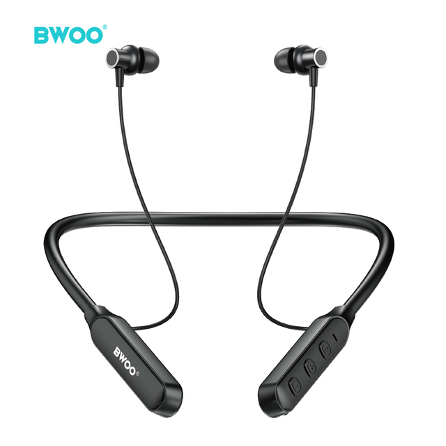 BWOO Factory Wireless Sport Earphone Neckband Magnetic in Ear Noise Cancelling Headphones Waterproof Earbuds