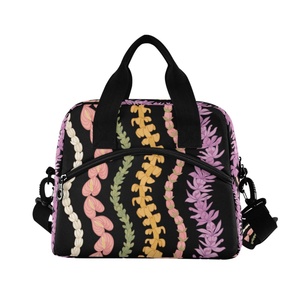 Popular Eco-Friendly Lunch Bag Custom Printing on Demand Hawaii Life Puakenikeni Polyester Thermal Insulated Lunch Cooler Bag - Product Image 2