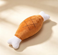 Jouet pour chien en peluche, double os en forme de cuisse de poulet, qui couine, jouet pour chaton et petit chien, pour le nettoyage des dents, résistant aux morsures, compagnon de sommeil pour animaux de compagnie