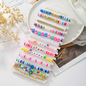<b>Beaded</b> <b>Bracelets</b> Polymer Clay Multilayer Women's Jewelry Valentine Gift With Letters Smile Face Bohemian Style - Product Image 2
