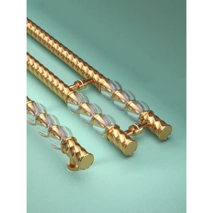 Poignée de <span class=keywords><strong>porte</strong></span> en verre cristal doré de luxe moderne pour hôtel, poignée robuste pour portes coulissantes, quincaillerie d'intérieur architecturale - Product Image 2