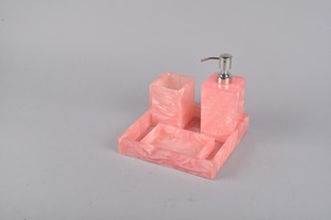 Ensemble de salle de bains de luxe en nacre, ensemble de salle de bains en résine incrustée d'os, ensemble d'accessoires de salle de bains modernes à bas prix - Product Image 3