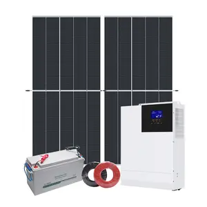 hybrid-solarenergiesystem solarpanels mit batterie und inverter