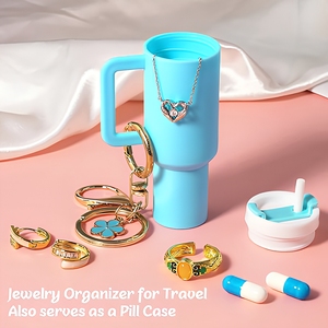 <span class=keywords><strong>Porte</strong></span>-clés 3D Mini Stanley Tumblers avec breloques fleurs de prunier et accessoires de chaîne pour tasse Stanley – Chaîne mignonne pour tasse - Product Image 3