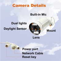Caméra IP de sécurité PoE 8MP 30fps, zoom optique 5X avec objectif motorisé 2,7-13,5 mm, vision nocturne couleur, détection humaine, micro intégré