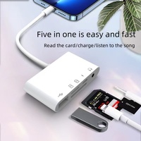 Adaptador de Audio USB Tipo C/IOS para Auriculares, Conector para Tarjetas SD y TF, Adaptador OTG para Cámara