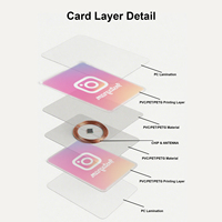 Porte-clés intelligent NFC RFID étanche 13,56 MHz en époxy pour Instagram, avec QR code, anti-métal, puce Ntag215