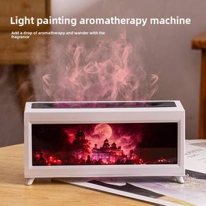Diffuseur d'huiles essentielles surdimensionné avec lumière nocturne Forêt et Château, humidificateur à brume, machine d'aromathérapie à effet flamme pour chambre à coucher - Product Image 2