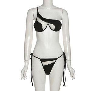 Bikini triangular de cintura alta para mujer, ropa de playa Sexy, ahuecados trajes de baño de malla, Bikini femenino <span class=keywords><strong>1935</strong></span> - Product Image 6