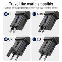 Adaptateur universel 25W QC3.0 + PD3.0 Smart Power USB Type-C Prise internationale tout-en-un Ordinateur portable Charge rapide Voyage