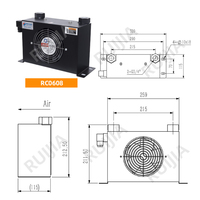 RC-0608-50L CNC Machine Hydraulique Radiateur D'huile Mini Refroidisseur D'air Échangeur De Chaleur Centrale Solaire Refroidisseur Ventilateur