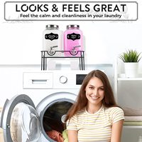 Distributeur de détergent à lessive bocal en verre-Deux assouplissant décoratif d'un gallon-22 autocollants-support-3 stickers muraux-bec verseur