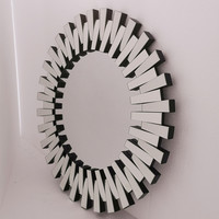 Miroir ZIHAN en verre biseauté, rond, contemporain, pour décoration murale, 70 cm, décoration intérieure, vente flash
