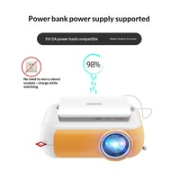 TRANSJEE A10 Mini projecteur portable HD pour la maison, la chambre à coucher, le chevet, batterie intégrée, peut se connecter au téléphone portable sans fil, grand écran