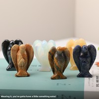 Pierre semi-précieuse en cristal naturel, 5 cm, pierre énergétique ange, artisanat sculpté à la main, décoration d'intérieur, ornement, Chine, carton