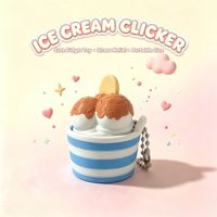 Porte-clés Fidget Clicker en forme de coupe de crème glacée imprimée en 3D, jouet à presser mignon en forme de dessert, pendentif anti-stress pour les doigts, vente en gros personnalisée