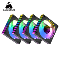 Ventilador de CPU AntarcChill Negro de 120 mm, Regulación de Velocidad PWM, LED RGB/ARGB, para PC de Escritorio Industrial y Gaming, 12V