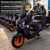 Moto électrique avec grand porte-bagages, moteur 3000W, batterie lithium 72V50AH, freinage avant et arrière, éclairage d'ambiance coloré