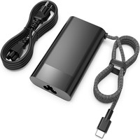 Pengisi daya Laptop 20V 3,25 A 65W, adaptor daya Tipe C untuk HP Laptop pengisi daya Cepat Oval USB C kawat kepang kabel pengisi daya DC