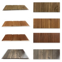 Panneau mural en PVC à grain de bois stratifié, carrelage de plafond en PVC pour faux plafond suspendu