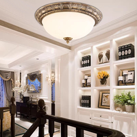 Plafonnier de luxe européen en cuivre pur, style simple, pour couloir, chambre à coucher, éclairage rétro pour restaurant