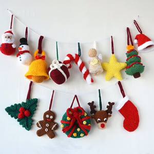 Navidad algodón Amigurumi hecho a mano ganchillo pan <span class=keywords><strong>de</strong></span> jengibre <span class=keywords><strong>muñeco</strong></span> <span class=keywords><strong>de</strong></span> <span class=keywords><strong>nieve</strong></span> campana árbol <span class=keywords><strong>de</strong></span> Navidad adornos colgantes - Product Image 1