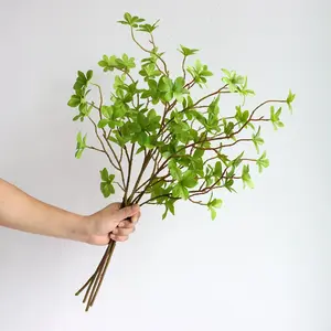 人工緑の茎フェイクフィカスの枝花瓶フィラーホーム用リーフステム