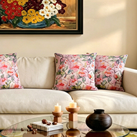 Housse de coussin imprimée moderne en polyester doux avec fermeture éclair