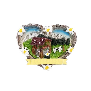 Personnalisé Alpes Montagne Scène Souvenir Ville Nom Autriche <span class=keywords><strong>Suisse</strong></span> Italie Réfrigérateur Aimant Maison En Bois 3D Réfrigérateur Aimant - Product Image 1