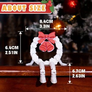 Statuetta Luminosa Stampata in 3D Stile Mid-Century Modern con Ghirlanda per Laurea e Natale con Articolazioni Mobili - Product Image 4