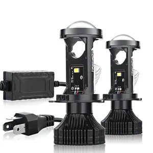 Roadsun LHD RHD Hi/Lo işın araba projektör far H4 Mini LED Lens spot H4/9003 Led kafa ampul 90W 12000LM 6000K