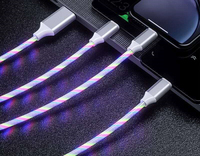 Câble USB 3 en 1 pour iphone / type c /micro led.