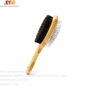 <span class=keywords><strong>Brosse</strong></span> de toilettage en bambou pour animaux de compagnie, <span class=keywords><strong>brosse</strong></span> à poils pour chiens et chats, poils de sanglier, picots en acier, écologique, peigne à coussin pour extensions capillaires pour animaux - Product Image 1