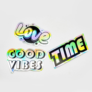 Autocollant personnalisé en vinyle holographique découpé sur mesure avec logo holographique imprimé sur papier - Product Image 3